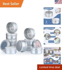 Elegant 10-Pack 3oz Aluminum Tins with Secure Screw Lids - Versatile Storage picture