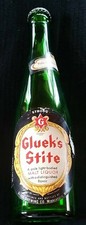 VINTAGE 1940 GLUEKS STITE MALT LIQUOR BEER BOTTLE WITH NECK LABEL MINNEAPOLIS MN picture