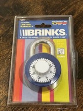 Brinks 102-49004 Steel Dial Combination Old School Padlock Blue 1-7/8-Inch 48Mm picture