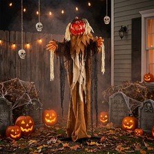 5.5FT Tall Halloween Scary Sound Pumpkin for Indoor Outdoor Holiday Decorations picture