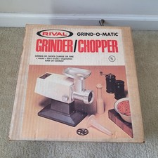 Rival Vintage Grind-O-Matic, Grinder/ Chopper, Model: 2100 M/2, in box & Tested. picture