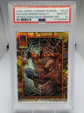 2024 Topps Chrome Spider-Man #SG3 Gold-Orange Refractor 06/25 PSA 10 picture