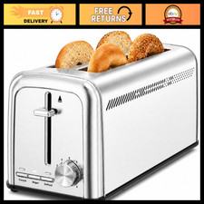 Toaster 4 Slice Stainless Steel,Slim Toater with 9 Shade Settings,4 Slice Toaste picture