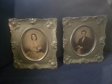VICTORIAN Style GOLD LEAF PLASTER PICTURE FRAME w ORIG. FRENCH FASHION PRINT picture