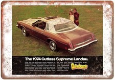 1974 Oldsmobile Cutlass Supreme Landau Vintage Ad Retro Look Metal Sign A5218 picture