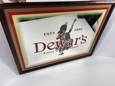 Vintage 2001 Dewars Scotch Whisky Advertising Mirror Bar Pub Sign 30x21 Framed picture