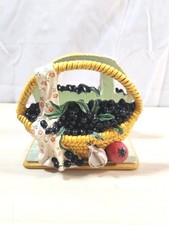 Vintage J. Carlton Napkin Holder Kitchen Table Hand Painted Fiesta Harvest _AI picture