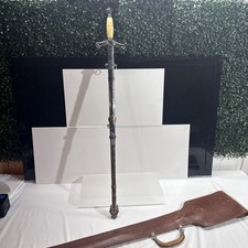 Antique Masonic Knights Templar Ceremonial Sword Highly Engraved w/ Sheath &Case picture