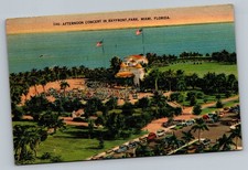 1941 Afternoon Concert In Bayfront Park Miami Florida FL Linen Vintage Postcard picture