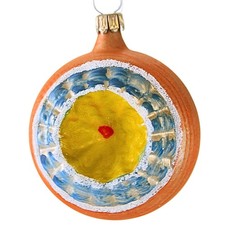 Marolin 2.25In Yellow Double Reflex, Glass, Vintage German Ornament 2011089D picture