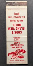 Vintage Cook's Lobster House Bailey Island Maine Matchbook Cover picture