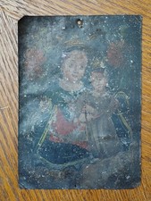 ANTIQUE RETABLO OF THE VIRGIN MARY AND CHRIST CHILD 1800s - VERY RARE picture