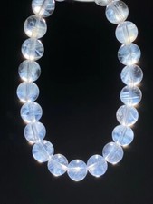 Natural white crystal blue needle    Round  Beads Bracelet 8.8mm 5A picture