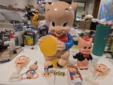Vintage Looney Tunes Porky Pig Lot Banks Rings Rattle Toothpaste WB picture