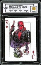 2020 DC Comics Batman Three Jokers Playing Card Joker & Red Hood CG 10 PRISTINE picture