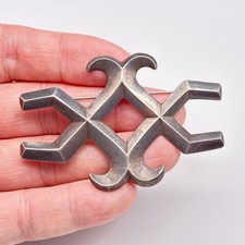 Vintage Native Hand Made Navajo Sandcast Silver Pin Brooch picture
