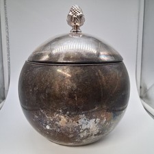 Vintage Sheridan Silver on Copper Covered Serving Bowl Acorn Finial 8