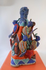 Vintage Yoruba Beaded Crown Nigeria - 17