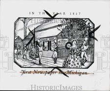1954 Press Photo The first Newspaper in Michigan, circa 1817 - lra80987 picture