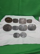 Vintage Rodeo Belt Buckles Hesston Fred Fellows 50th 1981 - 1997 Lot Of 10 USA  picture