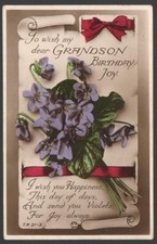 1934 Rotary Photo Postcard England To Wish my Dear GRANDSON Birthday Joy picture