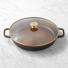 Smithey Seasoned Cast Iron Dual Handle Skillet with Lid Premium  picture