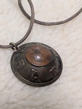 Vintage Copper Pendant Bhutan 1979 Copper Coin Gau Prayer Amulet picture