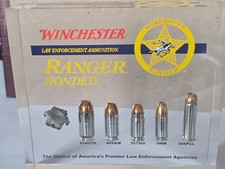 Winchester Lucite Bullet Display For Ranger Law Enforcement Ammo MINT NEW IN BOX picture