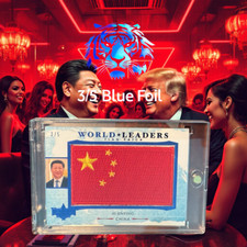 2024 DECISION Xi JINPING WORLD LEADERS FLAG PATCH BLUE FOIL 3/5 Lucky Number 3 picture