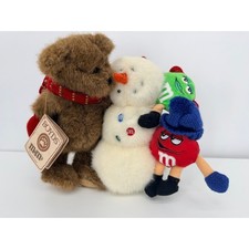Boyds Bears M&M's Snowman Plush Christmas Figurine 9190004 NEW Brown White Red picture