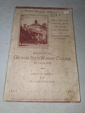 GEORGIA STATE WOMANS COLLEGE VALDOSTA STATE UNIV 1942-1943 Bulletin Classes picture