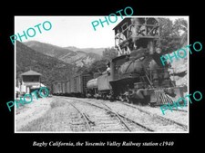 OLD 8x6 HISTORIC PHOTO OF BAGBY CALIFORNIA YOSEMITE RAILROAD STATION c1940 picture