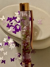 Handmade New Lavender Flowers Green Stems With Shiny Purple Glitter Float Pen picture