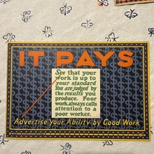 Vintage Antique 1925 CJ Howard Advertising Art Cards Motivational  Higher Up Job picture
