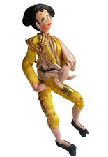 Vintage Nistis Matador Figure Barcelona Spain Wool 1950s Bull Fighter Doll 6” picture