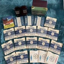 Vintage 1950’s  ViewMaster Stereoscope w/ Original Box & Booklet, + 19 Reels picture