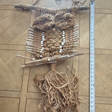 Vintage Macrame Owl With vintage McDonald’s Coffee Spoons - One Of A Kind picture