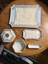 Antique C.S. Prussia 5 Pc Vanity Set Tray Hair Receiver Hand Painted - Signed picture