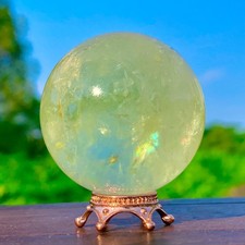 84G AAA Grade Natural Rainbow Citrine Sphere Quartz Crystal Healing Chakras picture