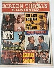 VTG 1965 Screen Thrills Mag-Beatles-Stooges-Bond 007-Lone Ranger-Cagney-movies picture