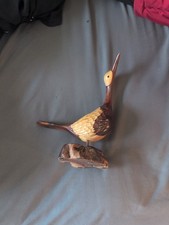 Hand Carved Solid Wood Vintage Jamaican Bird, Spells (Jamaica) On The Back picture