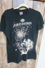 Ladies Fitted Harley Davidson Motor cycle Tee Shirt Smokey Mt H Maryville TN picture