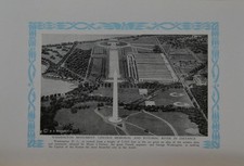 Antique Washington DC Washington Monument Art Print 1923 Original Wall Art picture