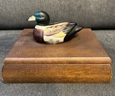 Vintage Gifto Mallard Duck Wood Box Card Holder Trinket Box picture