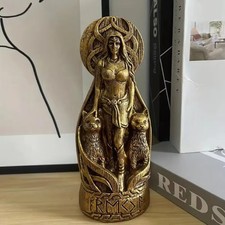 Freya Goddess Statue Norse Mythology Resin Figurine Viking Decor 8.46” picture