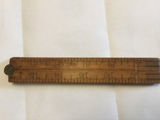 Vtg C-S Co. CHAPIN STEPHENS No. 68 Boxwood And Brass 24” Folding Ruler picture