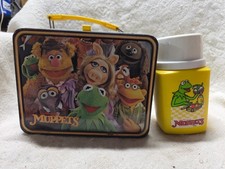 Vintage 1979 Jim Henson’s Muppets Metal Lunchbox + Original Thermos VG COND picture