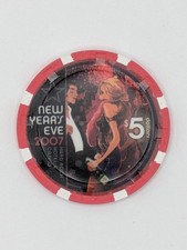 $5 Hard Rock (LV) Casino Chip, 2007 New Year's Eve, New Uncirculated picture
