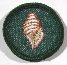 Vintage 1955-1960 Girl Scout SALT WATER LIFE BADGE Seashell Conch Ocean Patch picture