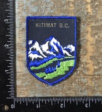 Vintage KITIMAT BC Mountain British Columbia Canada Travel Souvenir Patch picture